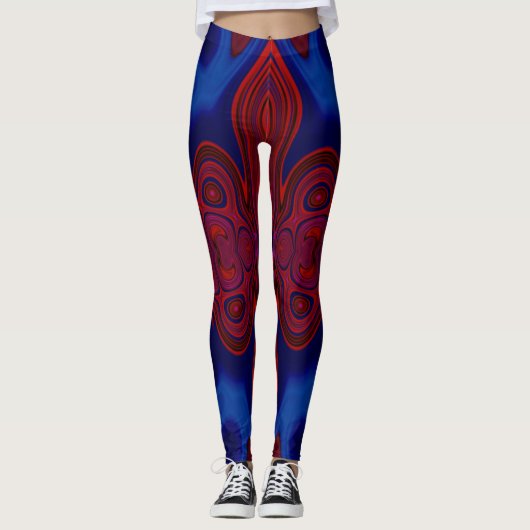 Leggings ~ rood blauw ~ Origineel (Voorkant)