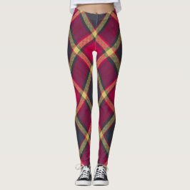 Leggings - Rood gele Schotse tonartan
