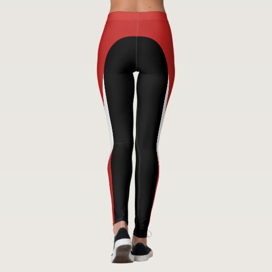 Leggings rood/wit/rood/zwart patroon (Achterkant)