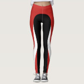 Leggings rood/wit/rood/zwart patroon (Voorkant)