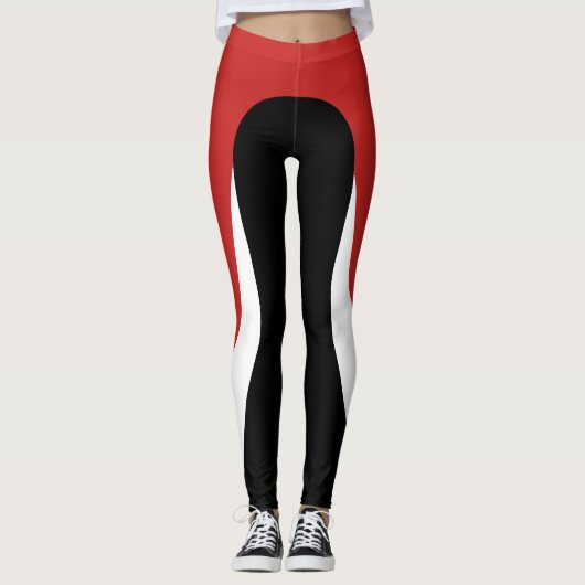 Leggings rood/wit/zwart (Voorkant)