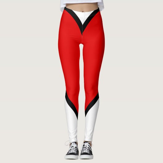 Leggings/Rood, Zwart en Wit Leggings (Voorkant)