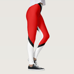 Leggings/Rood, Zwart en Wit Leggings