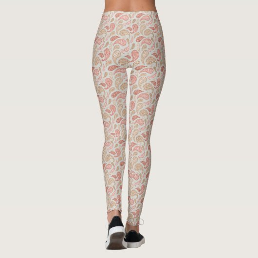Leggings rookgordijn-bruin Paisley Pattern (Achterkant)