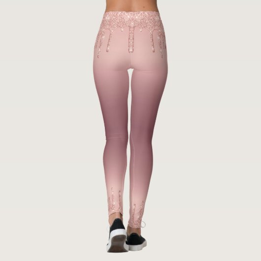 Leggings Roos Gold Blush Glitter Sparkle Drivers (Achterkant)