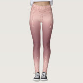 Leggings Roos Gold Blush Glitter Sparkle Drivers (Voorkant)