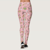Leggings roos Wijnpatroon (Achterkant)