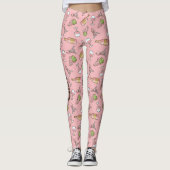 Leggings roos Wijnpatroon (Voorkant)