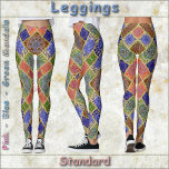 LEGGINGS - Roze-Blauw-Geel-Groen Mandala Design<br><div class="desc">Een afbeelding in tinten roze, blauw, geel en groen (en meer) maken deze standaard Leggings zeer kleurrijk. Verkrijgbaar in vijf maten voor dames (XS, S, M, L, XL). Zie "Over dit product" beschrijving hieronder voor algemene grootte en productinformatie, Het afbeelding dekt standaard het hele paar leggings. ►Het kan niet worden...</div>
