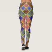 LEGGINGS - Roze-Blauw-Geel-Groen Mandala Design (Achterkant)