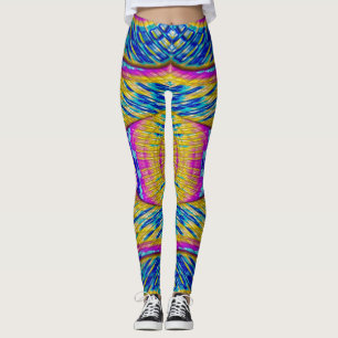 Leggings ~ roze blauw geel ~ Origineel