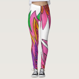 Leggings roze bloemen