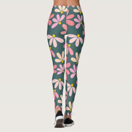 Leggings roze bloemen (Achterkant)