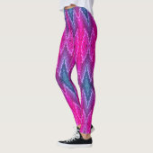 Leggings - Roze en Blauw Kaleidoscooppatroon (Links)
