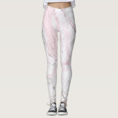 Leggings roze en grijs marmereffect (Voorkant)