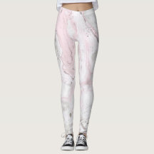 Leggings roze en grijs marmereffect