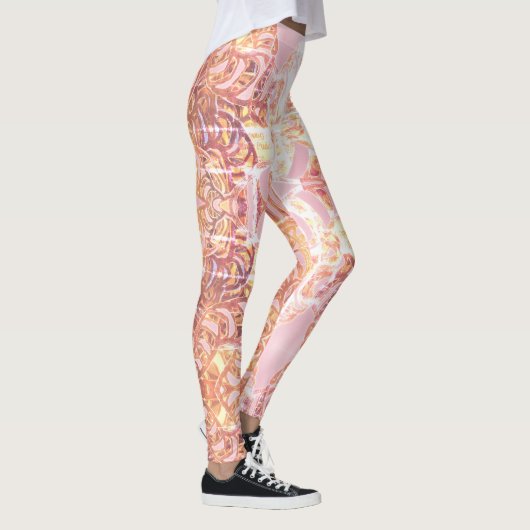 Leggings roze en Oranje afdrukken (Rechts)