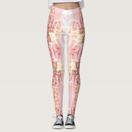 Leggings roze en Oranje afdrukken