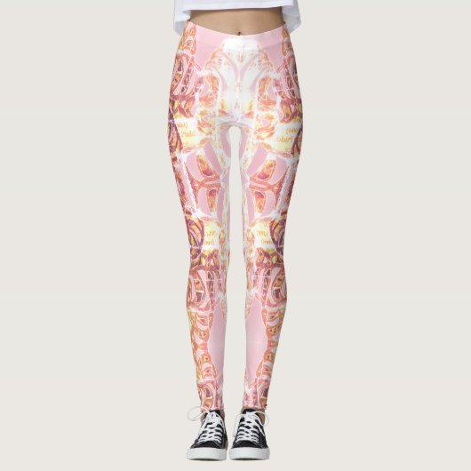 Leggings roze en Oranje afdrukken (Voorkant)