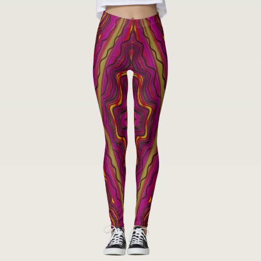Leggings ~ roze geel ~ Origineel (Voorkant)