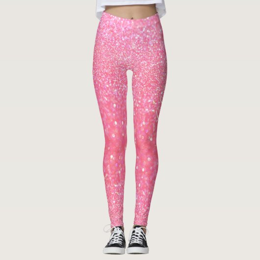 Leggings - Roze glitter Glam (Voorkant)