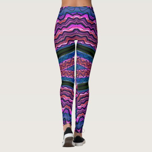 Leggings ~ roze groen blauw ~ Origineel (Achterkant)