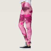 Leggings roze penseelpatroon (Links)