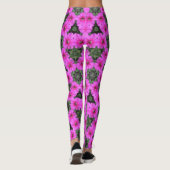 Leggings ~ Roze petunia met groen ~ Origineel (Achterkant)