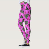 Leggings ~ Roze petunia met groen ~ Origineel (Links)