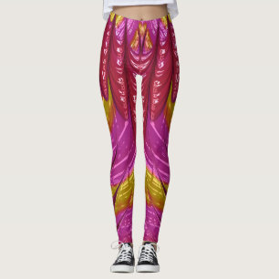 Leggings ~ roze rood goudblauw ~ Origineel