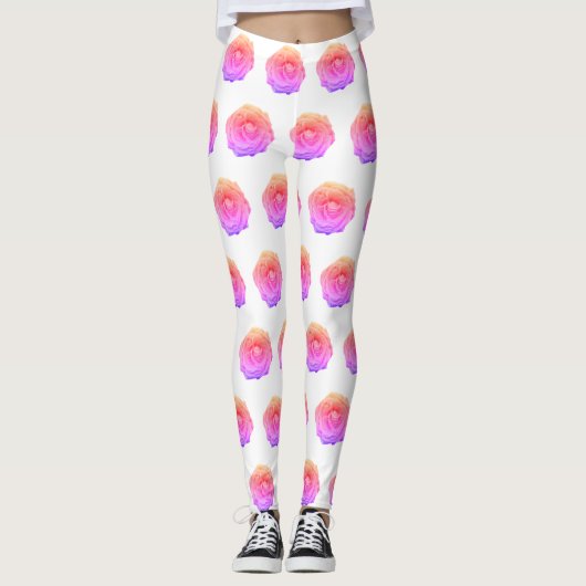 Leggings roze rozenbloesem (Voorkant)