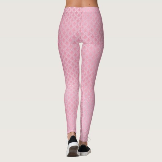 Leggings roze schaalpatroon (Achterkant)