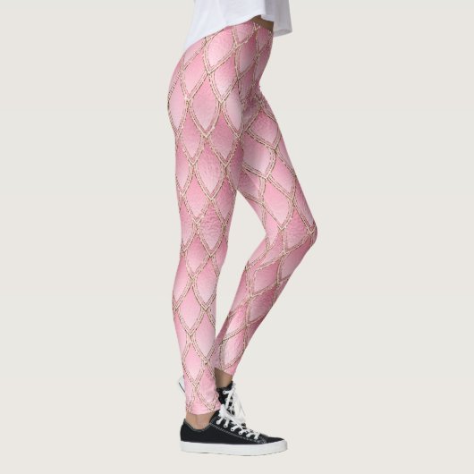 Leggings roze verloopdragon schalen (Rechts)