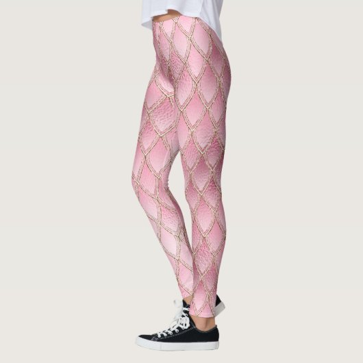 Leggings roze verloopdragon schalen (Links)