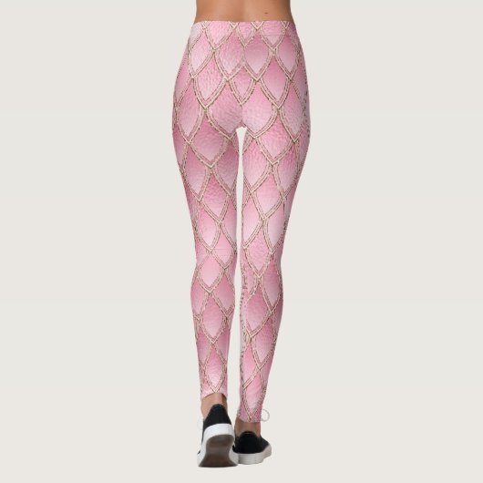 Leggings roze verloopdragon schalen (Achterkant)