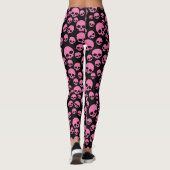 Leggings roze zwarte Willekeurige Skulls Pattern (Achterkant)