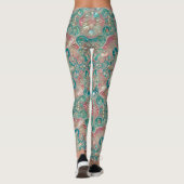Leggings ~ Schelpen Turkoois Roze ~ (Achterkant)