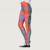 Leggings Tartan JOUW NAAM Red Blue S tot XL (Links)