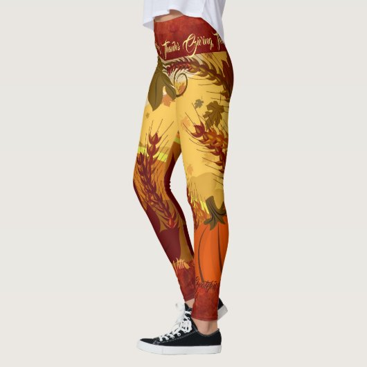 Leggings Thanksgiving Herfst verlaten JOUW NAAM (Links)