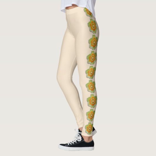 Leggings - Tulp Poplar Tulp op Cream (Links)