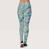 Leggings ~ Turkoois schelpen ~ (Achterkant)