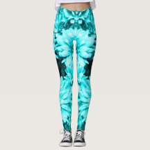 Leggings Turquoise Flowers