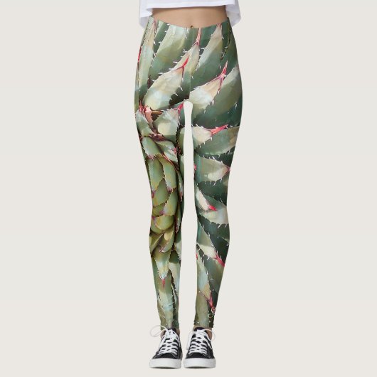 Leggings uit het zuidwesten, Agave Green/Paars met (Voorkant)
