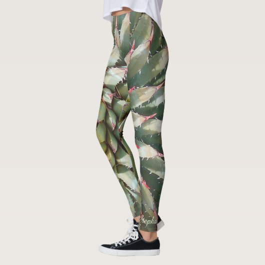 Leggings uit het zuidwesten, Agave Green/Paars met (Links)