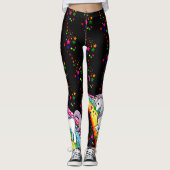 LEGGINGS Unicorn Regenboogmakreelaars Vrouwen Zwar (Voorkant)