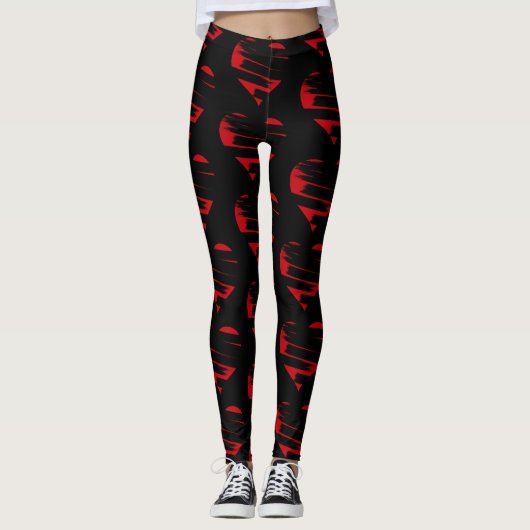 Leggings-Valentijn rode harten voor vrouwen Leggings (Voorkant)
