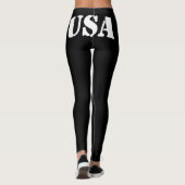 LEGGINGS van Amerikaanse vlag met vlag zwarte vlag (Achterkant)