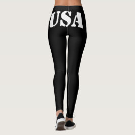 LEGGINGS van Amerikaanse vlag met vlag zwarte vlag
