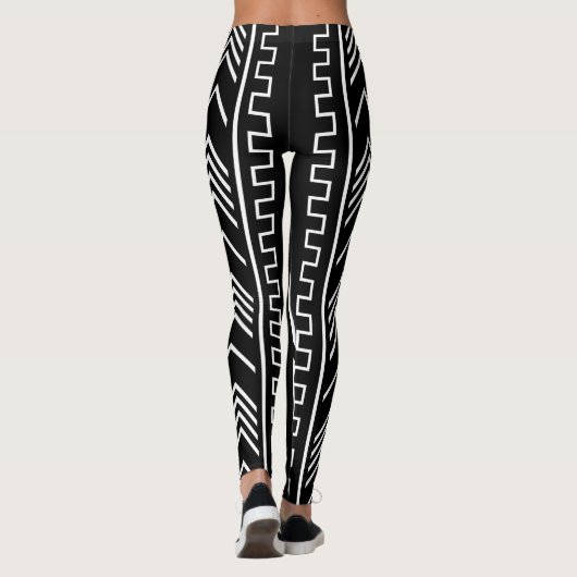 Leggings van bedrukt Afrikaanse modderdoek (Achterkant)