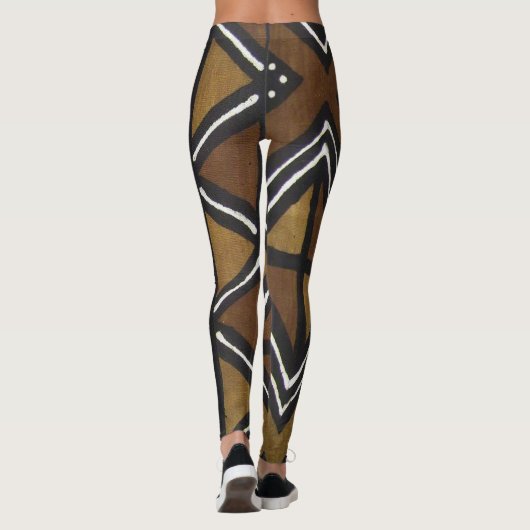 Leggings van bedrukt Afrikaanse modderdoek (Achterkant)
